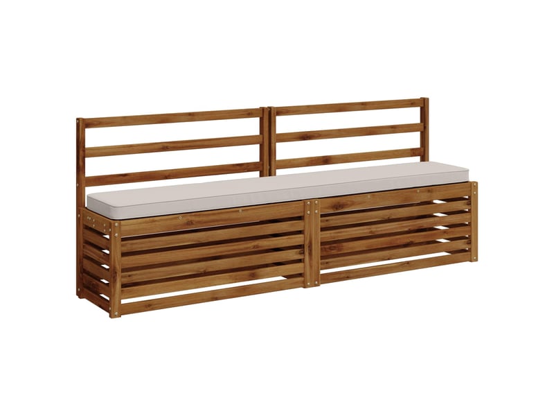 Lot de 2 coussins de banc, coussins d'assise vught 100 % polyester blanc cf58405 - Conforama C