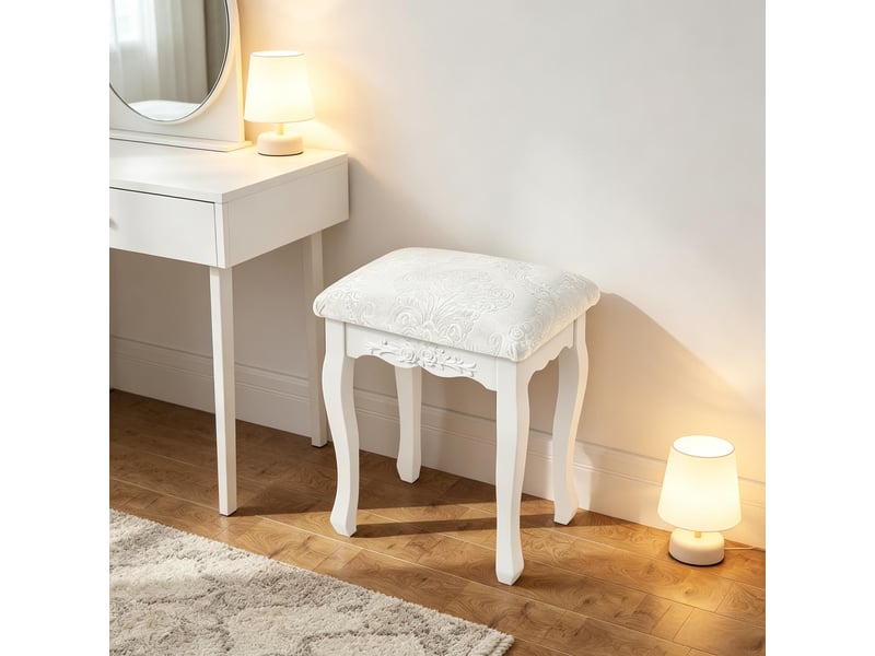  Tabouret de piano vintage rembourré élégant pour coiffeuse et chambre 1 pièce  - Conforama E