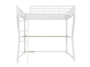 Lit mezzanine 140x200 cm <strong>ZOVIRA</strong> <strong></strong> coloris blanc