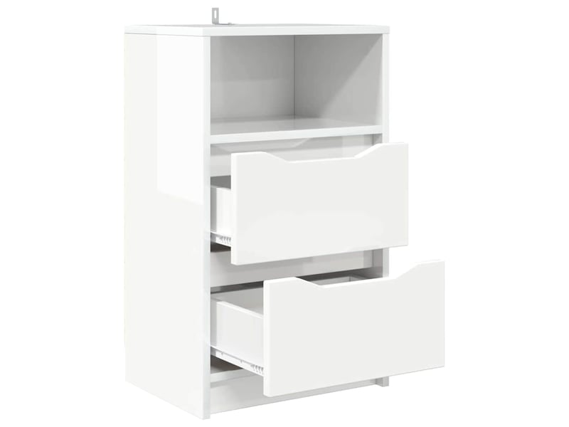 Tables de chevet 2 pièces blanc brillant 40 x 30 x 467 cm - Conforama E