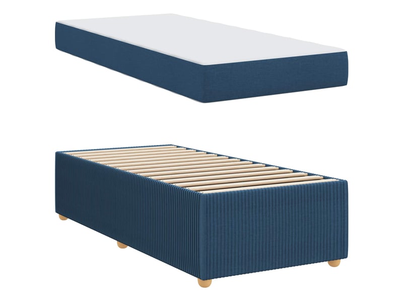  Lit simple- lit adulte -  cadre de lit bleu 80 x 200 cm tissu  - Conforama D