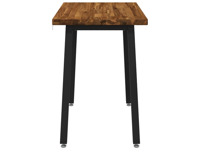 Table à manger moderne 110x55x75 cm bois d'acacia massif naturel et noir shl39820 - Conforama E
