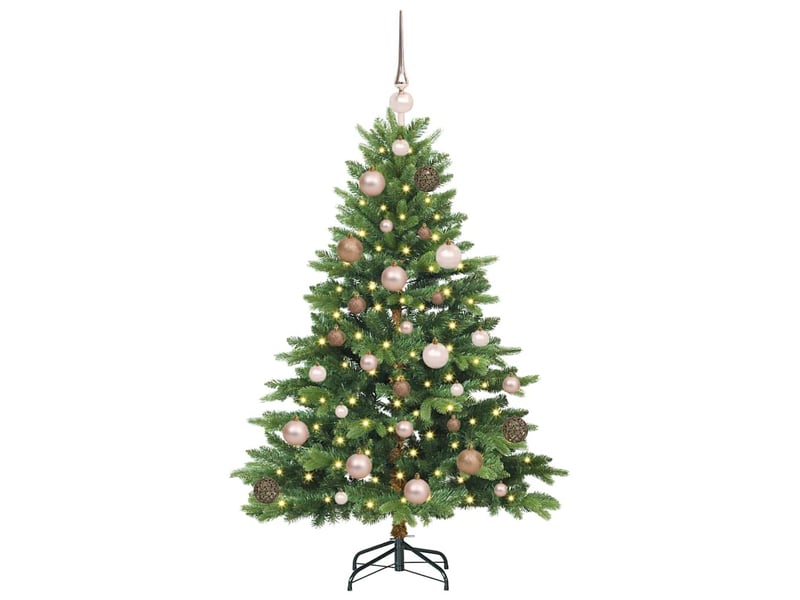 Sapin de noël artificiel, arbre de noël avec 150 led vert 120 cm pe et pvc shl6424 - Conforama C