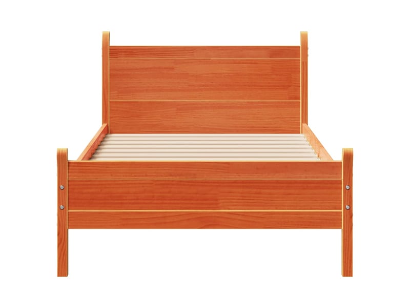  Lit simple- lit adulte -  cadre de lit sans matelas  marron 100x200cm bois pin massif  - Conforama C