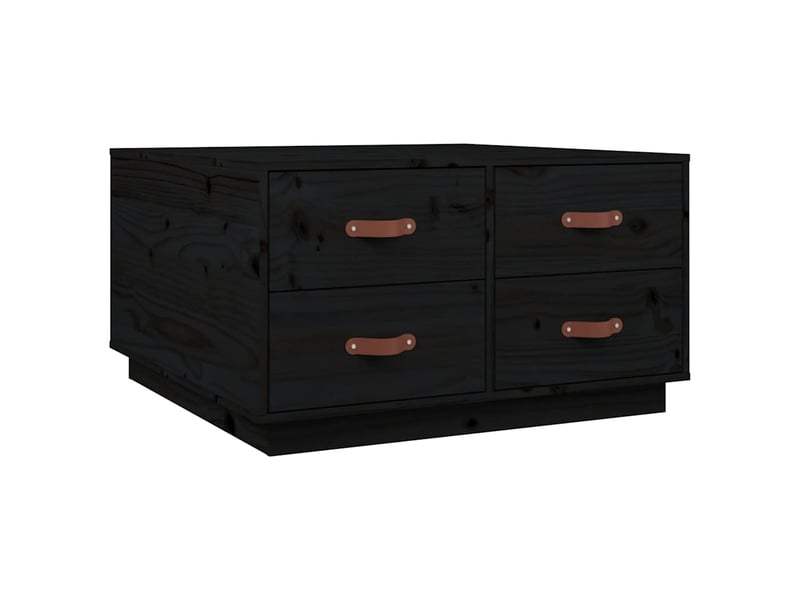 Table basse - table de salon - table à thé noir 80x80x45 cm bois massif de pin  - Conforama A