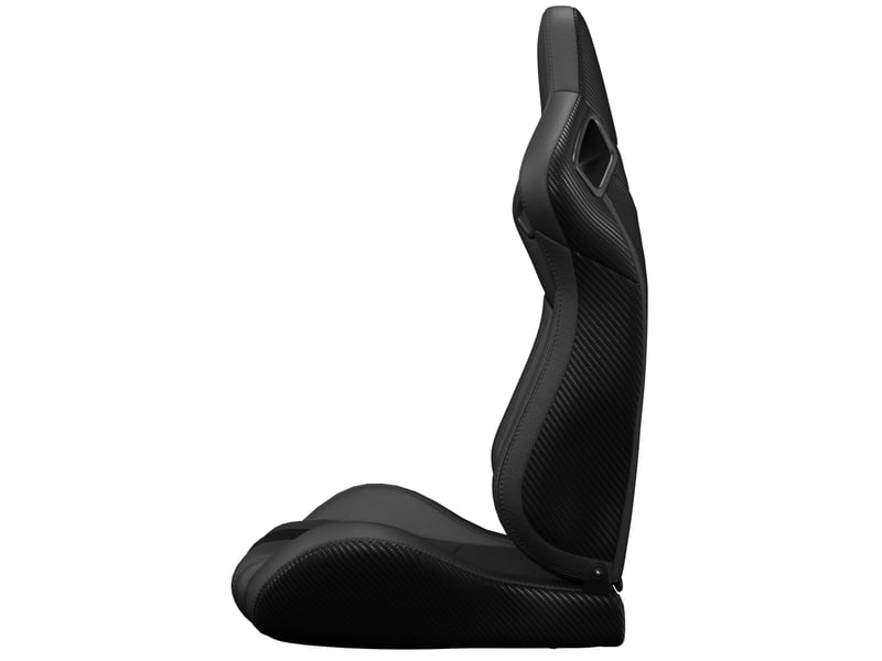  Lot de 2 sièges baquets racing noir pvc inclinables effet carbone avec glissières  - Conforama D
