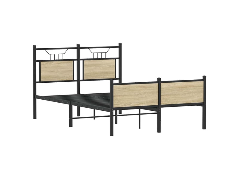  Lit double- lit adulte -  cadre de lit sans matelas chêne sonoma 120x190 cm  - Conforama B