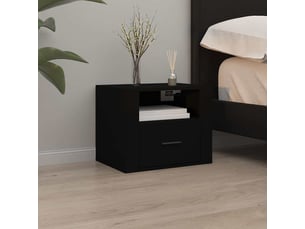 Lot de 2 tables de chevet - cabinet de chevet - table de nuit murales noir 50x36x40 cm