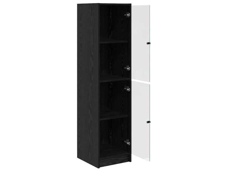 Buffet - haut armoire chêne noir 35 x 37 x 142 cm bois d'ingénierie  - Conforama E