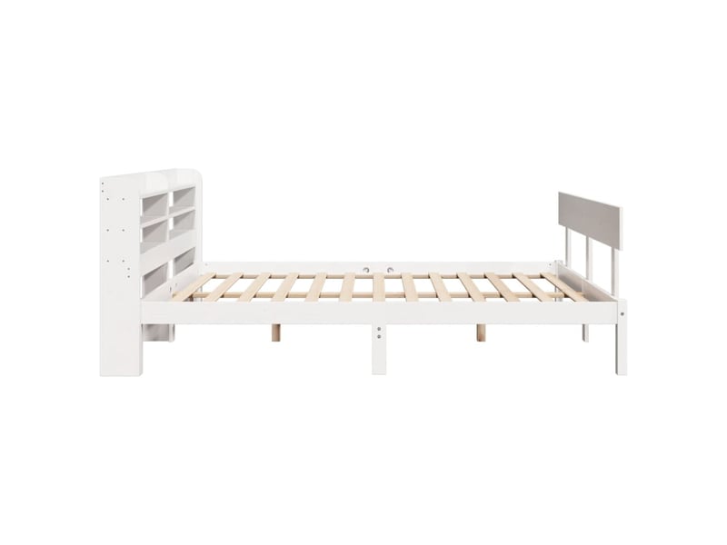  Lit double- lit adulte -  cadre de lit sans matelas blanc 140x200 cm bois de pin massif  - Conforama D