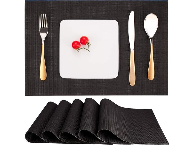  Set de table lot de 6 – pvc vinyle lavable – résistant à la chaleur jusqu'à 100℃ – antidérapant 30x45cm – pour cuisine et repas  - Conforama A