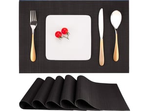 Set de table lot de 6 – pvc vinyle lavable – résistant à la chaleur jusqu'à 100℃ – antidérapant 30x45cm – pour cuisine et repas