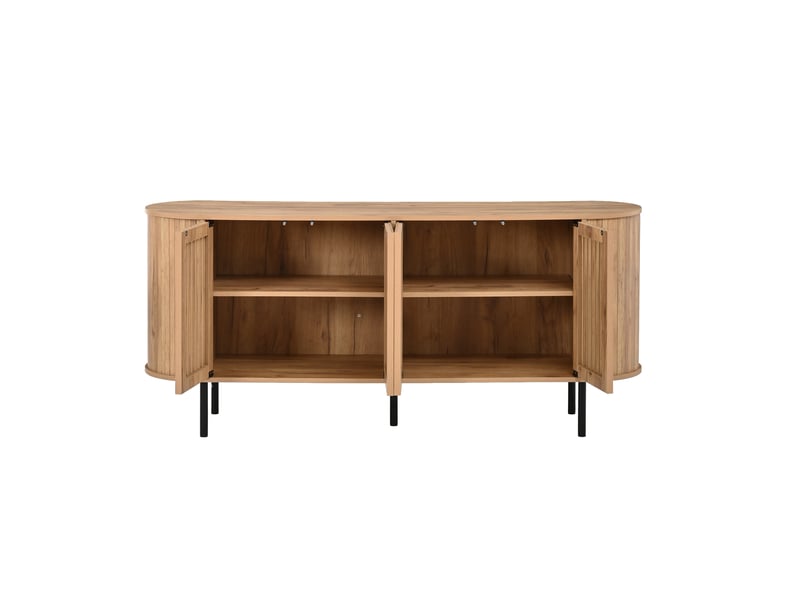  Buffet bas 160x40x70 cm naturel avec étagères réglables, portes coulissantes Fay Lum - Conforama D