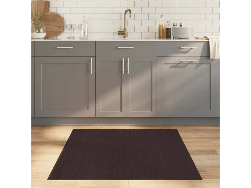  Tapis carré marron foncé 100x100 cm bambou - comfortxl 376941 - Conforama B