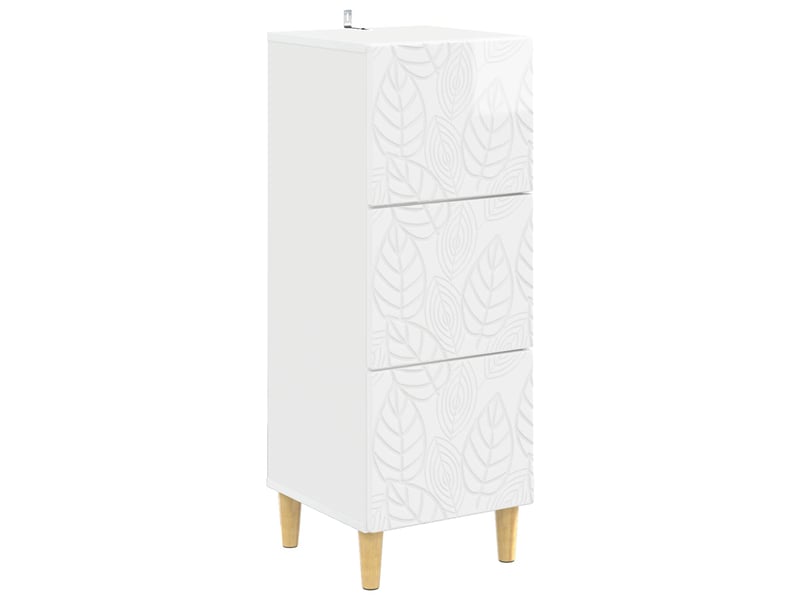 Armoire de rangement bureau, armoire à tiroirs blanc brillant 33 x 34,5 x 90 cm shl644 - Conforama A