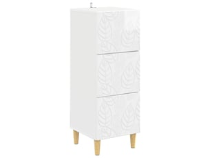 Armoire de rangement bureau, armoire à tiroirs blanc brillant 33 x 34,5 x 90 cm shl644