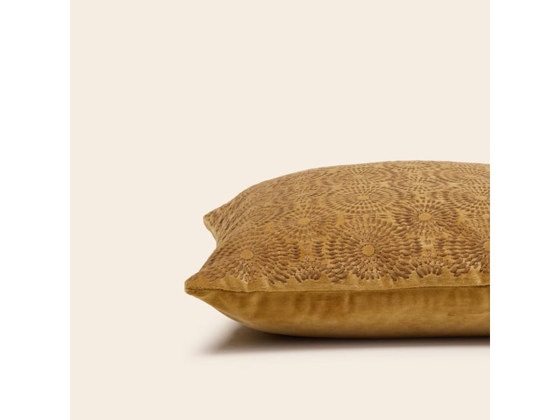  Housse de coussin en velours brodé de fil coton  solaya 26425 - Conforama C