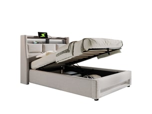 Lit coffre 90x200 cm REDOM   coloris beige