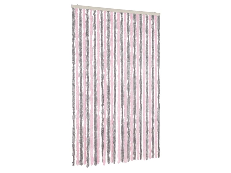  Rideau anti-mouches, moustiquaire gris argenté et rose 118x220 cm chenille cf43525  - Conforama A