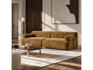 Canapé droit fixe SIA HOME 1VOL3PTTCA 3 places Tissu marron