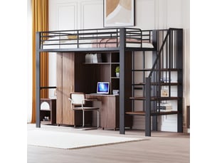 Lit mezzanine 90x200 cm <strong></strong> <strong>OMNIGLINT TRADING LTD</strong> coloris noir