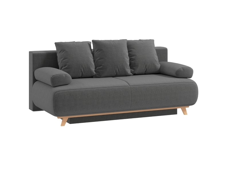  Canapé convertible 3 places 188x100x84 cm – gris – rangement caché, dossier réglable et couchage d'appoint  - Conforama A