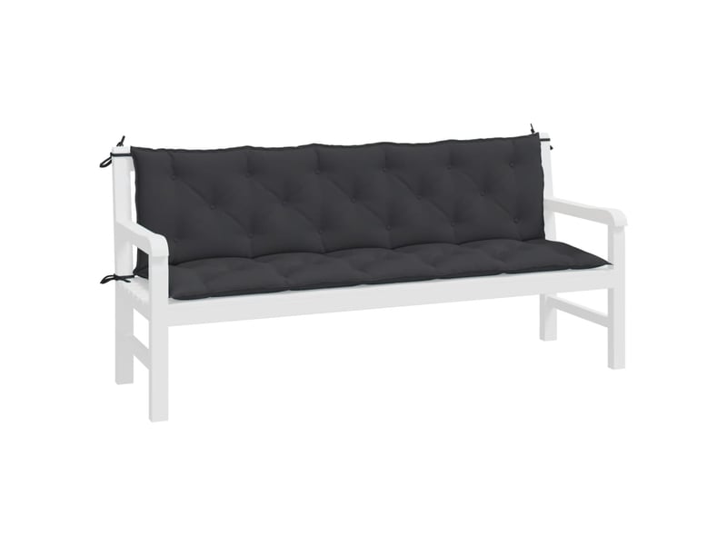  Lot de 2 coussins de banc jardin, coussins d'assise noir 180x50x7 cm tissu oxford cf58733  - Conforama D