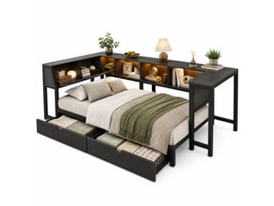 Lit combiné 90x200 cm <strong>OKMYHOME</strong> <strong></strong> coloris noir