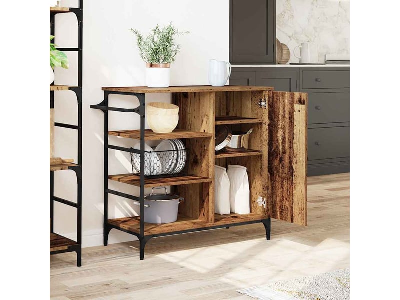  Desserte de cuisine, chariot de rangement bois ancien 87.5x39x84.5 cm  - Conforama D