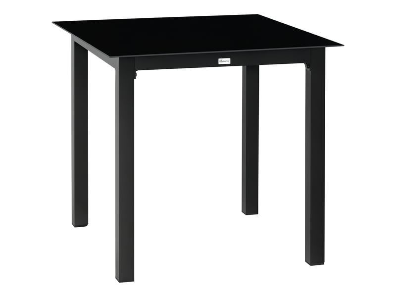 Table de jardin, table d'extérieur, table de salon de jardin, résistante aux intempéries, 80 x 80 x 74 cm, noire - Conforama A