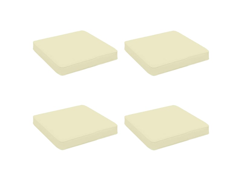  Lot de 4 coussins de siège, coussins d'assise vught 100 % polyester crème cf60714  - Conforama A