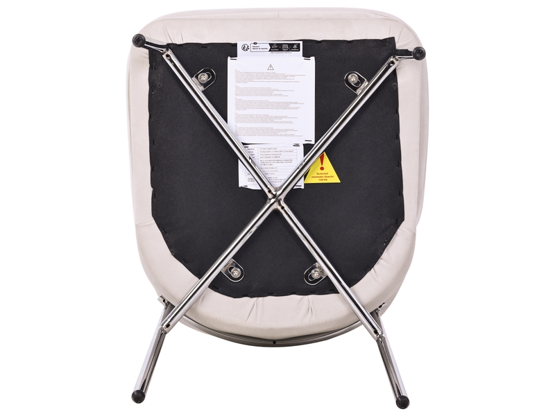  Lot de 2 chaises de salle à manger,42,5x53x82 cm,velours,beige  - Conforama E