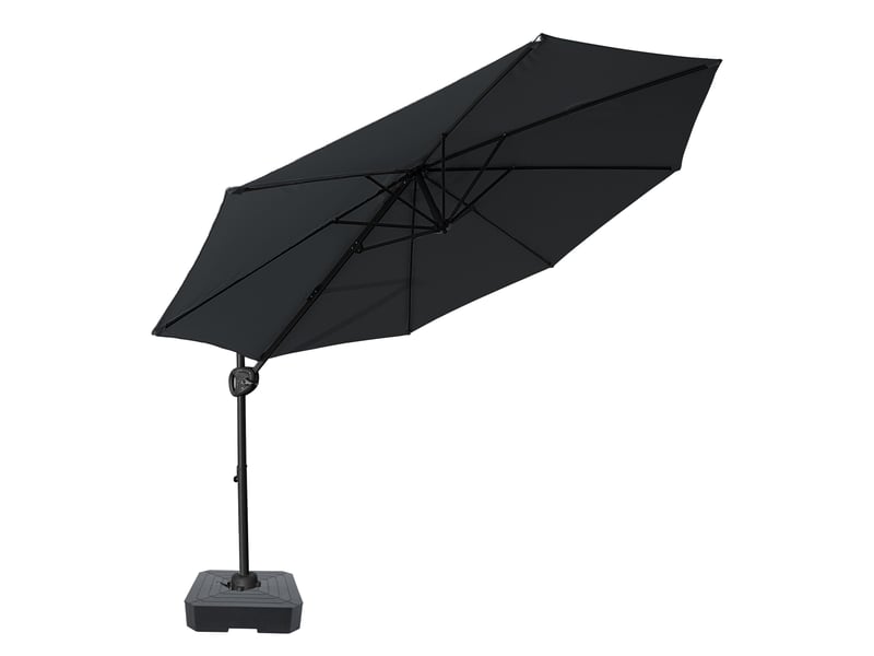  Axi solea parasol déporté rond avec pied de parasol, ø 300 cm, antracitegris| parasol de jardin terrasse, toile anti-uv, indice upf 30+ | housse de protection inclus  - Conforama E