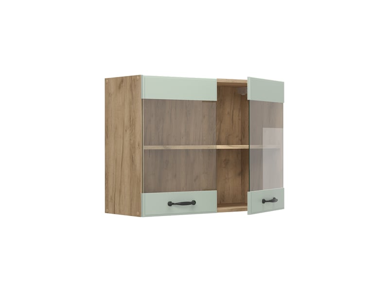  Vicco armoire en verre, mint campagnechêne doré, 80cm  - Conforama E