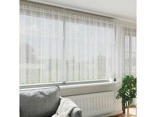 Rideau en dentelle, rideau ajouré, voilage blanc 180 x 900 cm polyester cf43706