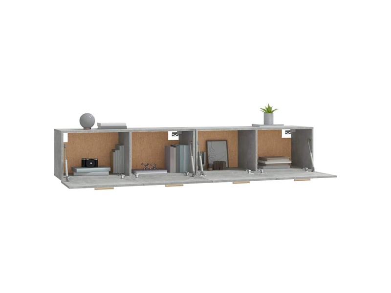  Armoires murales 2 pcs, meuble de rangement salon gris béton 100x36,5x35 cm shl5089  - Conforama D