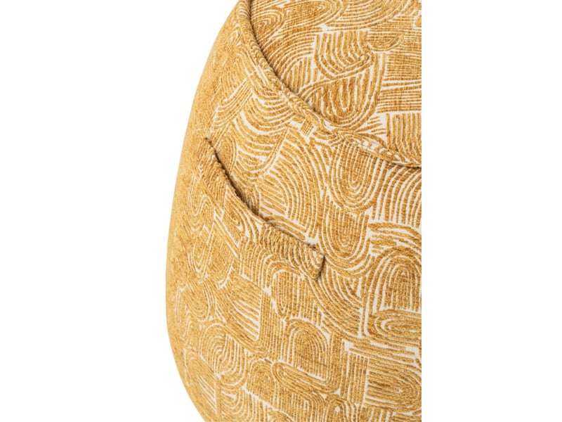  Pouf design à motifs margo 50cm ocre  - Conforama C