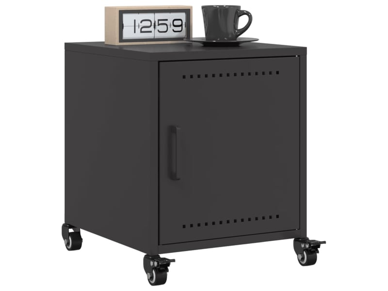  Lot de 2 tables de chevet - cabinet de chevet - table de nuit noir 36x39x43,5 cm acier  - Conforama C