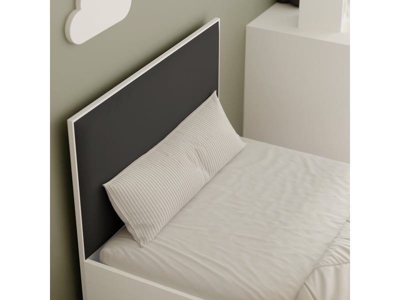  Lit coffre sashi - 90x200 cm - avec matelas - tissu velours - blanc blanc SASHI - Conforama D