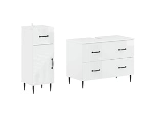 Ensemble de 2 meubles de salle de bain haarlem blanc brillant cf63154