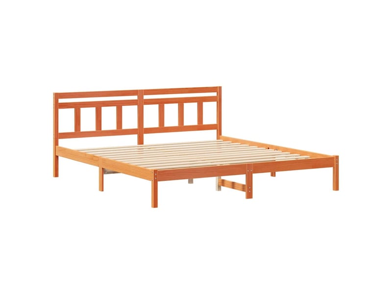  Lit double- lit adulte -  cadre de lit marron 200 x 200 cm pin massif  - Conforama C
