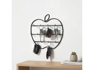 Porte-clés mural en métal avec 13 crochets - modèle apple