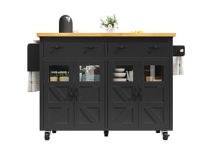 Îlot de cuisine 140x73x93,5 cm mobile mdf noir