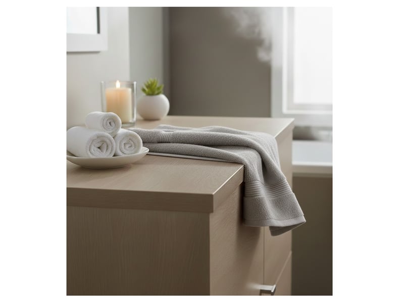 Serviette de toilette en coton lilas  - Conforama B