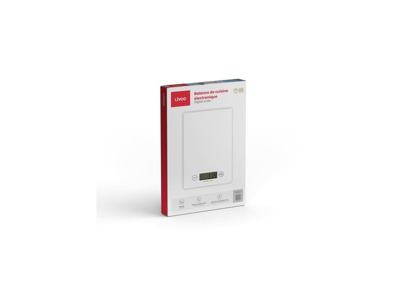  Balance de cuisine electronique ultra fine dom451w verre 5 kg lcd tare blancnoir LIV1710891821087 - Conforama E