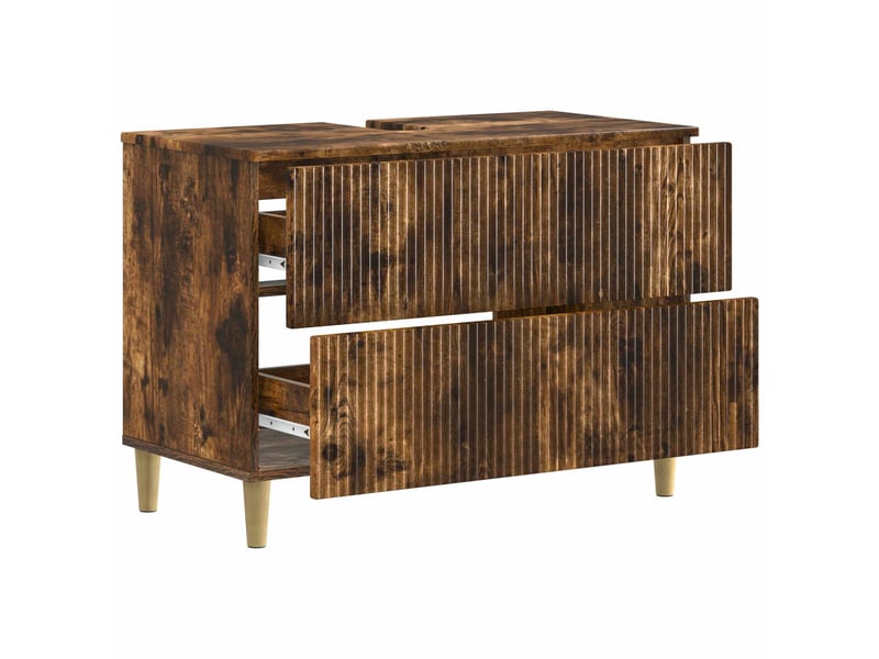  Meuble sous lavabo de salle de bain arnhem chêne fumé cf64820  - Conforama C