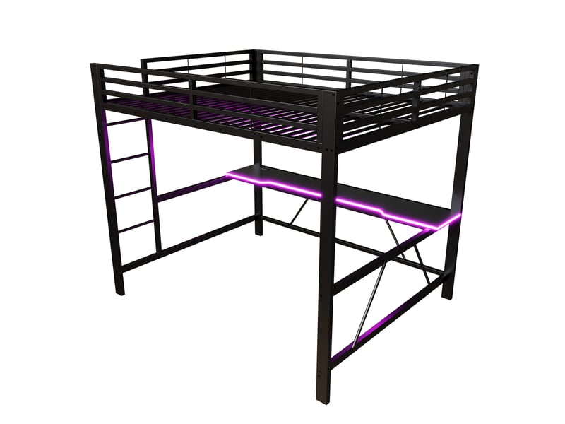  Lit superposé en mdf et métal noir 160x200 cm  - Conforama A