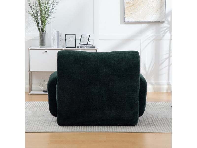 Fauteuil tcqpz en chenille avec repose-pieds 113 x 94 x 78,5 cm mousse haute élasticité 30d sans montage vert - Conforama E