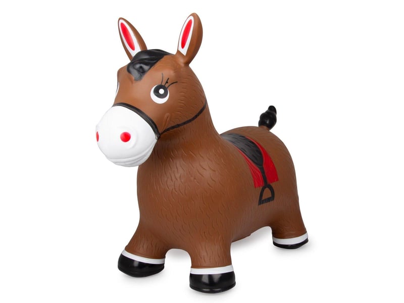 Animal rebondissante cheval hoppydoo brun avec pompe 460597 - Conforama A