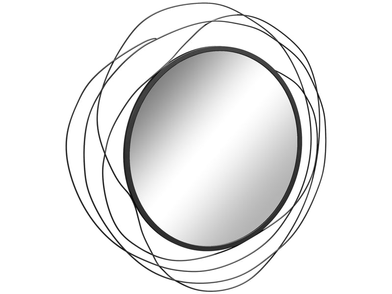  Miroir rond en métal filaire noir, diamètre φ65 cm, décoration style moderne  - Conforama B